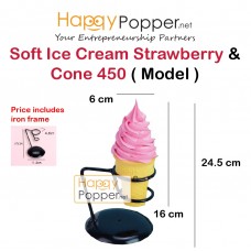 Simulation 16cm Soft Ice Cream Strawberry & Cone 450 Model MD-T0005 仿真16公分版草莓软冰淇淋与450型号雪糕筒模型